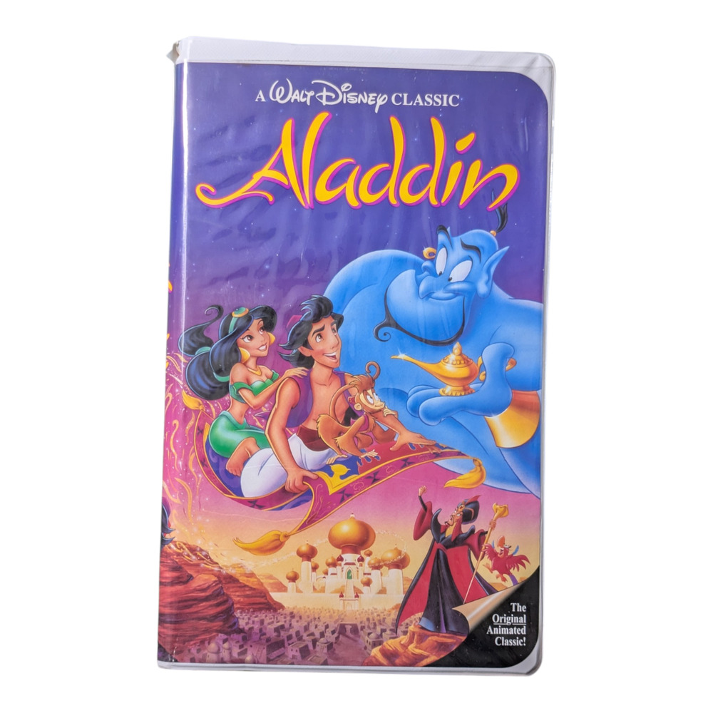 Vintage 1993 "Black Diamond" Edition of Aladdin On Walt Disney Classics VHS